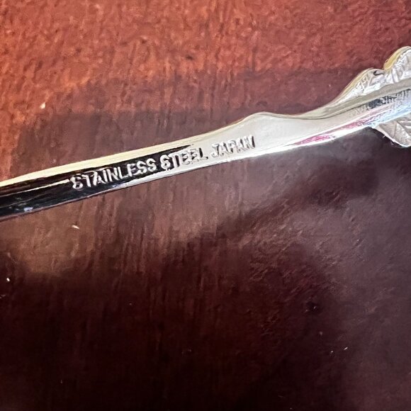 Vintage Gold Tone Rose Demitasse, Dessert, Coffee Spoons Made in Japan - Picture 4 of 4